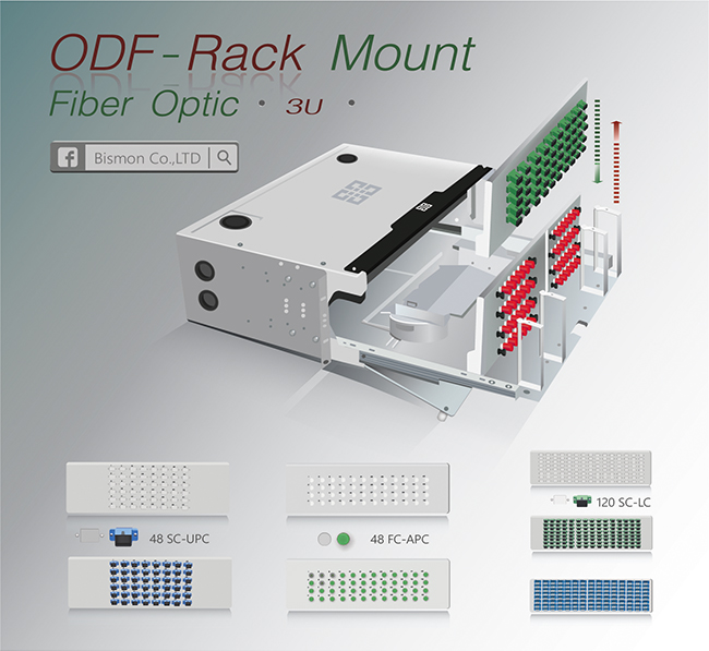 ODF 144 Port Rack Mount Enclosure Fiber Slide 3U (กล่องเปล่า)